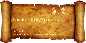Handel Klára névjegykártya